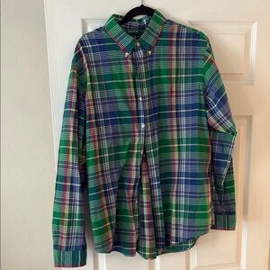 Plaid Green and Blue Men's Shirt